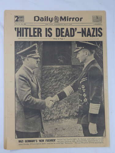 WW2 Daily Mirror, Hitler Dead