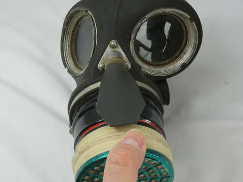 WW2 British Civilian Gas Mask With Canvas Carry Bag