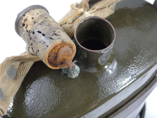 WW1 British Army Water Bottle With Its Leather Cradle