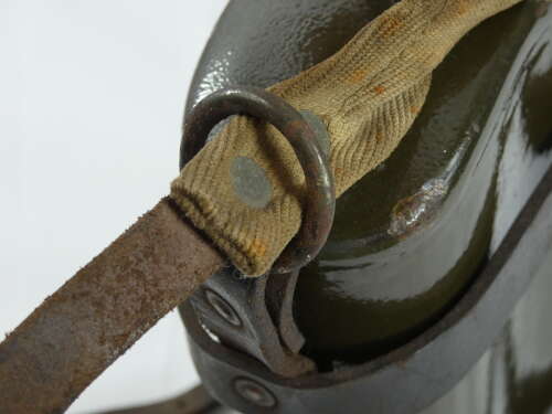 WW1 British Army Water Bottle With Its Leather Cradle