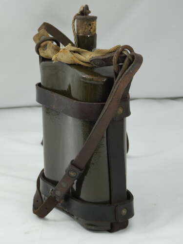 WW1 British Army Water Bottle With Its Leather Cradle