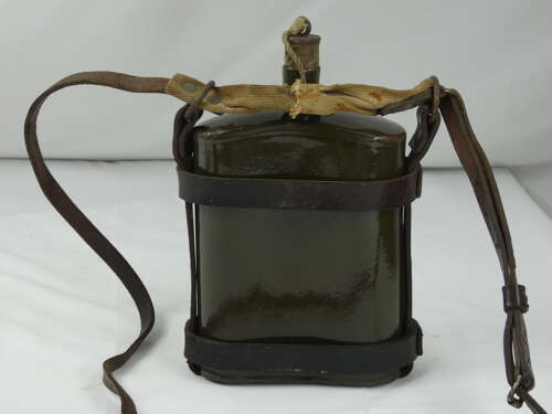 WW1 British Army Water Bottle With Its Leather Cradle
