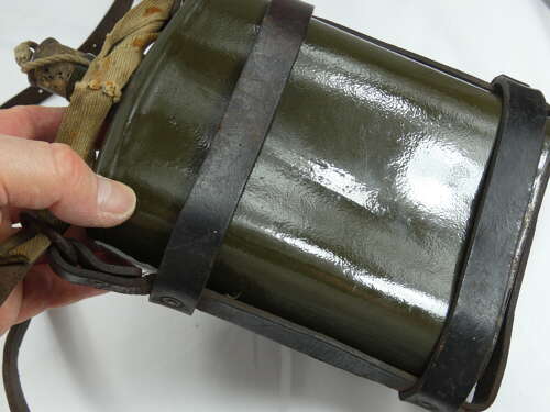 WW1 British Army Water Bottle With Its Leather Cradle