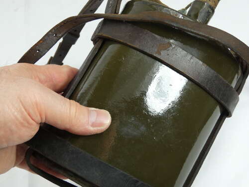 WW1 British Army Water Bottle With Its Leather Cradle