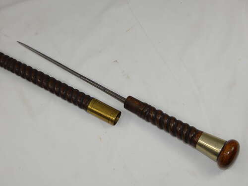 Antique 1900s Gentlemen's Concealed Dagger Walking Stick