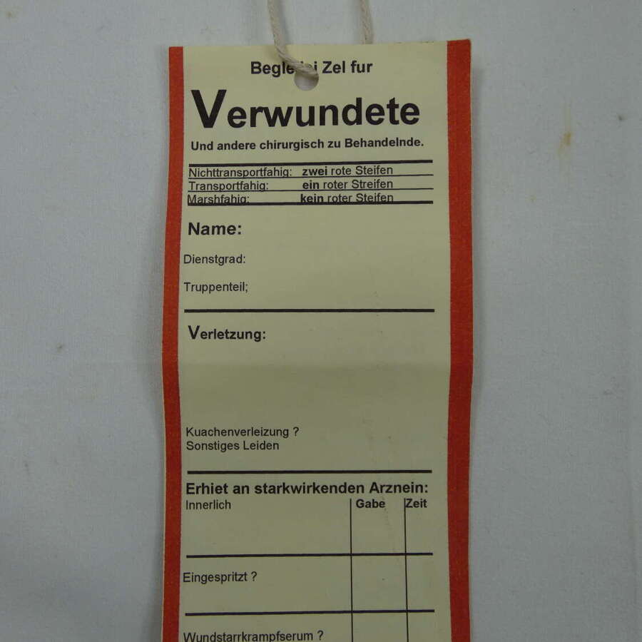 WW2 German Wounded Casualty Tag