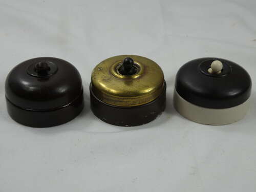 WW2 British Set Of 3 Early War Light Switches