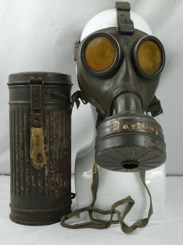 WW2 German Luftwaffe Gas Mask And Canister