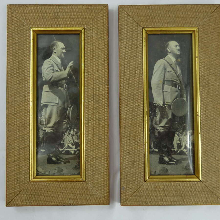 WW2 Adolf Hitler Framed Photos x 2